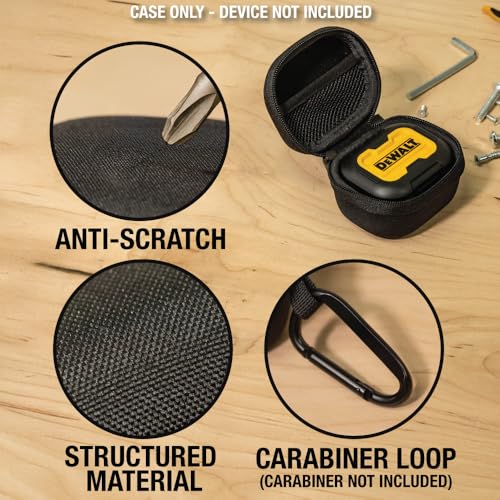 DEWALT Heavy Duty Protective Headphone Case for TWS Earbuds & Mini Speaker | Compact Lightweight w/EVA Headphone Case Hard Shell, Shockproof, Water-Resistant, Soft Interior & Accessory Mesh