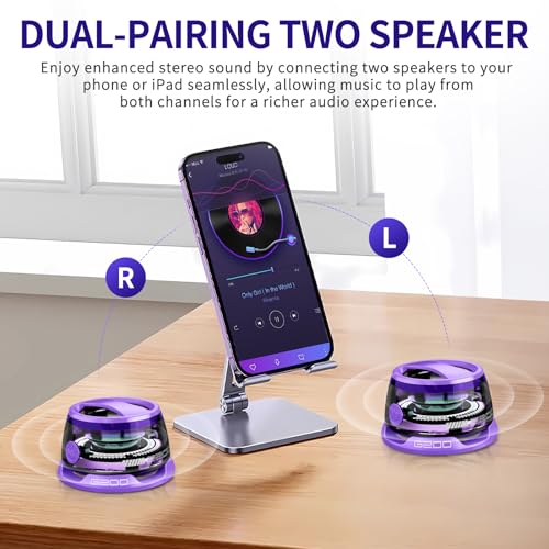 Magnetic Bluetooth Speaker - Portable Mini Speakers with RGB Light, Multifunctional G200 Speaker with 3D Surround Sound, 7H Playtime, Phone Stand for iPhone Android, Gifts for Teens, Purple - color: 1pc purple