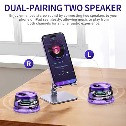 Magnetic Bluetooth Speaker - Portable Mini Speakers with RGB Light, Multifunctional G200 Speaker with 3D Surround Sound, 7H Playtime, Phone Stand for iPhone Android, Gifts for Teens, Purple - color: 1pc purple