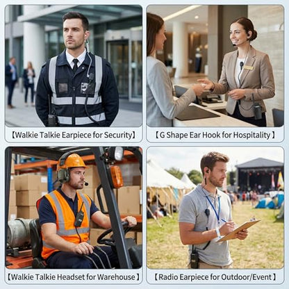 Walkie Talkie Earpiece with Mic PTT 2 Pin G Shape Headset Ear Piece, 1 Pack | Radio Earpiece Compatible with Baofeng UV-5R BF-888S Retevis H-777 RT21 RT22 Arcshell AR-5 Kenwood 2 Way Radio