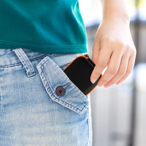 Mini EVA Headphone Case with Smooth Zipper for Travel Storage - color: Orange