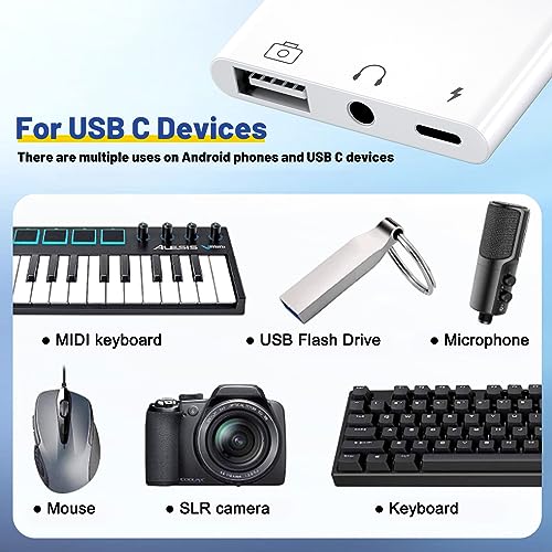 USB C to USB Adapter 3 in 1 USB C to 3.5mm Audio Adapter for iPad USB Adapter