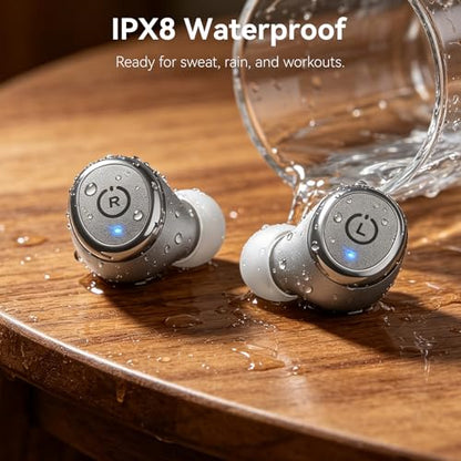 TOZO T10 Wireless Earbuds Powerful Bass Stereo Wireless Charging, APP, IPX8 | Waterproof, 55H Playtime, Ergonomic Design In Ear buds, App Customize EQ, Bluetooth 5.3 Headphones for Work, Travel, Gray - color: Matte Gray