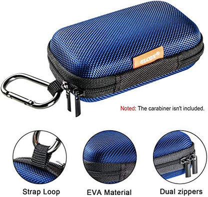 Blue Rectangle Small EVA Case, Lightweight Hard Shell Zipper Pouch | Mesh Inner Pocket, Universal Bag for Wired Bluetooth Headset, Charger, Durable Exterior, Portable - color: Blue