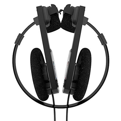 Koss Porta Pro Black Retro 80s Style On-Ear Headphones, Wired 3.5mm Plug | Collapsible Design, Soft Case Included, Audiophile - color: Black