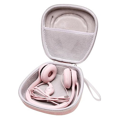 Case for Logitech H390/H391/Zone 301/H111/H570e Wired Headset Pink | Hard Carrying Travel Wired Headset Case for Logitech H390/H391/Zone 301/H111/H570e & JIAMQISHI/Poly Blackwire 3220/AOC - color: Pink