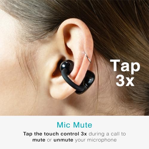 MEE audio Pebbles Air Open Ear True Wireless Earbuds - Bluetooth 5.3 Lightweight Earclip Headphones with Headset Microphone & Call Noise Reduction for Gym/Workouts/Sports and Gaming (Sapphire/Blue) | Bluetooth 5.3, Lightweight Earclip Headphones, Headset