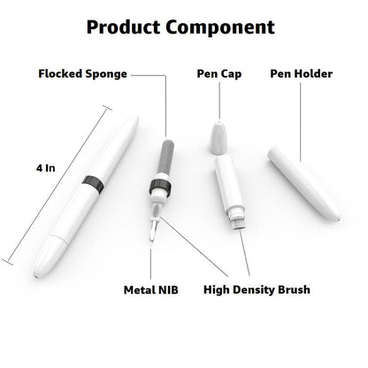 Dual-Brush Earbud Cleaning Pen | 4-in-1 Pro Kit for Precision & Durability, Tool Compatible with Airpods, Galaxy Buds, All Wireless Headsets -Black - color: Black