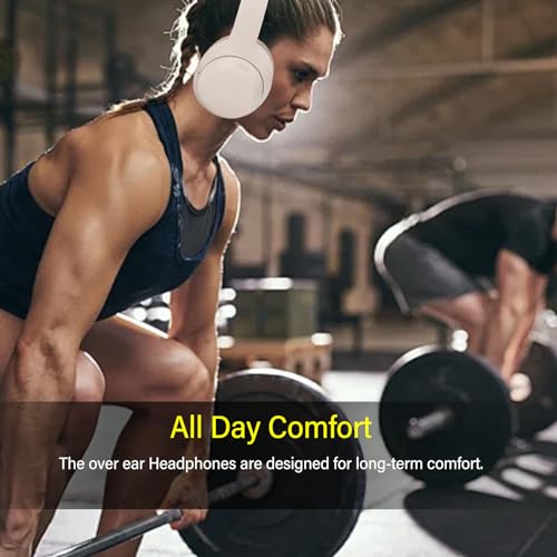 Jectse Bluetooth Over Ear Headphones, C-2235 Deep Bass Stereo Computer Headset with Noise Cancelling Mic, 3.5mm On Ear Headphones Comfortable Fit for Home Office Phone (Khaki), Jectse4v0n8y7awx-12