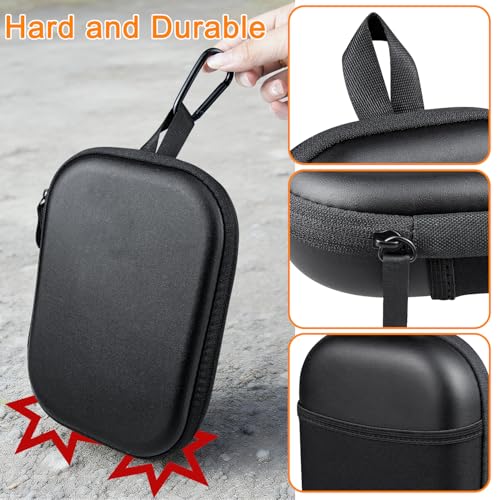 SOULWIT Headphone Carry Case for Bose QC35/QC45/QC Ultra/QC25/QC SE/Quiet Comfort, Hard EVA Replacement Case, Travel Storage Bag with Carabiner - Black