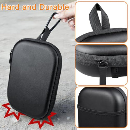 SOULWIT Headphone Carry Case for Bose QC35/QC45/QC Ultra/QC25/QC SE/Quiet Comfort, Hard EVA Replacement Case, Travel Storage Bag with Carabiner - Black