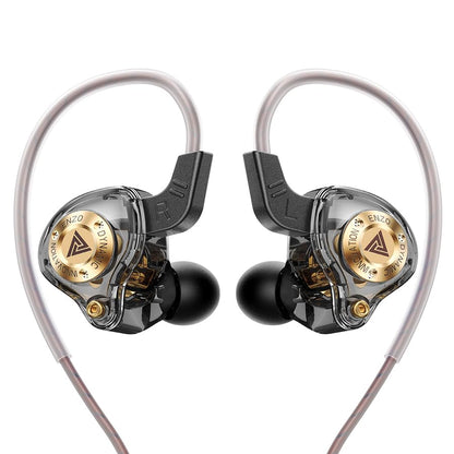 Piluyaa Wired Gaming Headphones IEM Earphones with 1DD，QKZ ENZO in Ear Monitor, HiFi Earbuds, Bass Sound with New 11mm Dynamic Driver for Video Music Gaming (Black) - color: BLACK