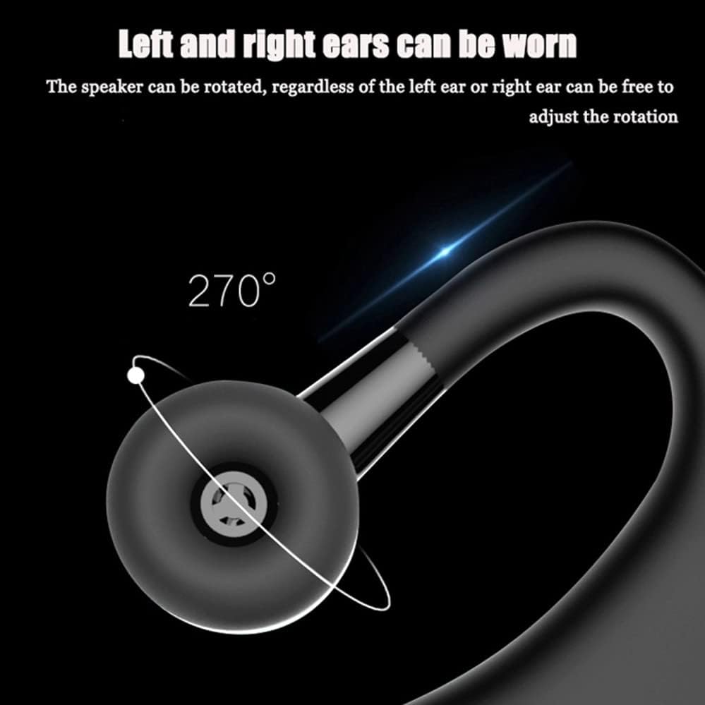 Bluetooth Headset Wireless Business Single earpiece Voice Answer in Ear Earbuds for Trucker Driving Running 10 Hour Battery Noise Cancelling Headphones Black V9