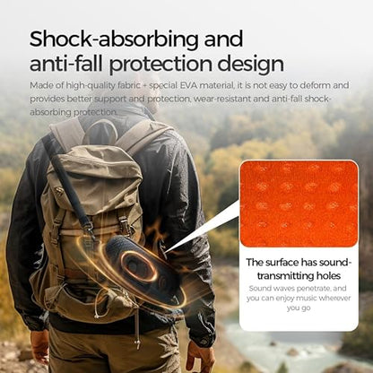 Flip 7 Portable Speaker Travel Case - Compatible with JBL Flip 7 - Protective Hard Shell Case with Shoulder Strap | Carabiner & Hand Strap - Waterproof Cover Carrying Bag for Bluetooth Speaker