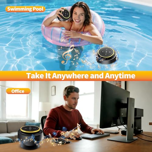 Bluetooth Shower Speaker with Carabiner, Portable Bluetooth Speakers with Suction Cup, IP67 Waterproof, Wireless, Floating, for Camping Beach Travel, Gift for Men, Women - color: Gold