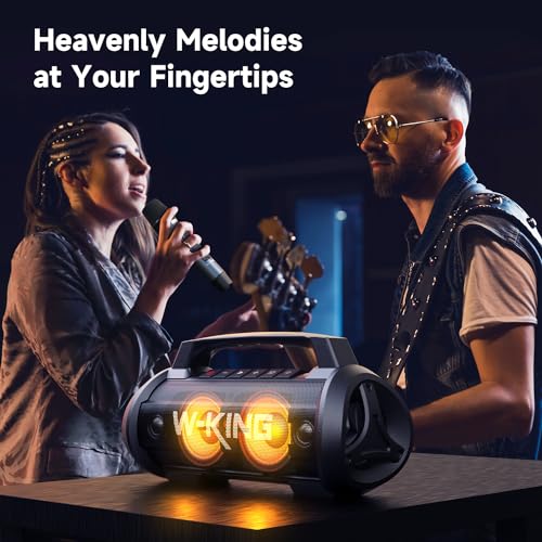 W-KING Portable Bluetooth Speaker with Wireless Microphone, Loud Karaoke - style: D10MIC