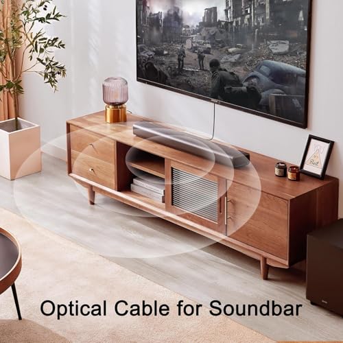 Digital Optical Audio Cable 3 feet, Fiber Optic Cable Ultra-Thin Cord, SPDIF Toslink Optical Cable Compatible with PS4 Xbox TV to Sound Bar Home Theater - size: 3ft