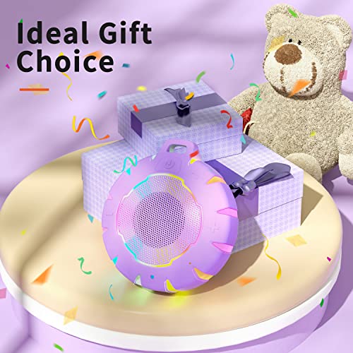 HEYSONG Waterproof Shower Bluetooth Speaker, Durable & Portable with Clear Sound, Ideal for Shower, Pool, Beach & Kayaking – Great Gift for Girls, Women & Men - color: Purple