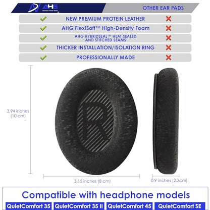 AHG QC35 Replacement Ear Pads Cushions Compatible with Bose QuietComfort 35 / qc35 ii Headphones (Mosaic). Premium Protein Leather | Thick High-Density Foam | Great Comfort - color: Mosaic