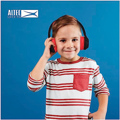 Altec Lansing - Kids Bluetooth Headphones, Wireless Over Ear - color: Blackout Classic Red