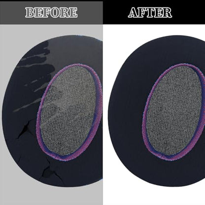 Aiivioll Ear Pads for Sony WH-CH700N/WH-CH710N/WH-CH720N/ZX770BN Headphones, Replacement Earpads with Ice Silk Cloth and Memory Foam, Ice Feel Gel Ear Cushions (Black Purple/Print) - color: Black Purple/Print