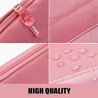 Sooez Wide-Opening Pencil Pen Case, Lightweight & Spacious Pencil Pouch Zipper Stationery Bag, Aesthetic Supply with Triangular Design for Adults, Pink - color: Pink