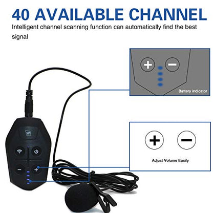 Lavalier Microphone Wireless&Wired Lapel Mic Set for Voice Amplifier Pa System Pa Speaker Video DSLR Camera Recording ect Mini Portable Clip On Rechargeable Transmitter with Receiver
