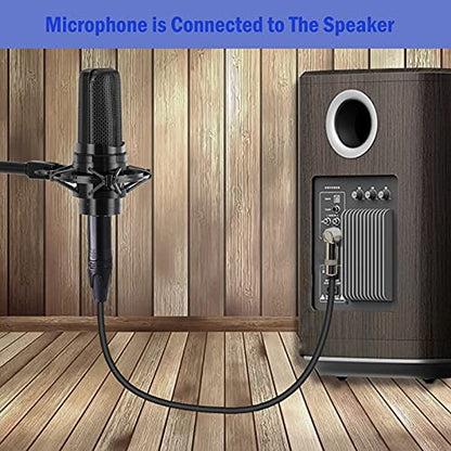 Right Angle 6.35mm Mono to XLR 3 Pin Cable,90 Degree 1/4 Male to XLR Male Interconnect Cable for Soundbox, Microphone, Power Amplifier Etc(50cm)