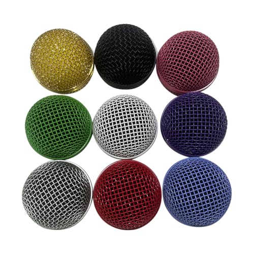Microphone Head Replace, Steel Mesh Mic Grille Heads, Grille Mic Ball Replacement with Inner Foam, Fits for SM58 Windscreen Cover (Rose, 1 pcs) - color: Rose, size: 1 pcs