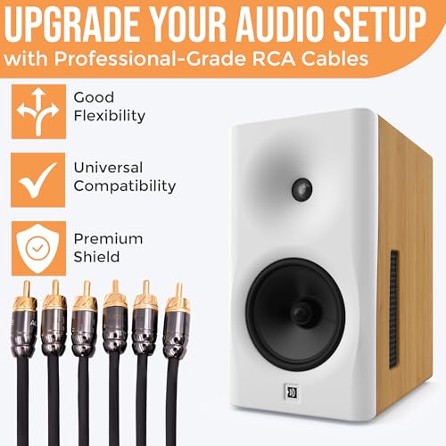 Elite Audio Pro Series | 20ft 6-Channel RCA Cable | OFC | Triple Shielded - color: 6-Channel, size: 20' (ft)