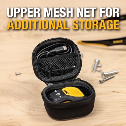 DEWALT Wearable Bluetooth Speaker, Water-Resistant, Clip-On, Case Bundle | Wireless Speaker with Mic, EVA Hard Shell Travel Case for TWS Earbuds, Clip-On Design