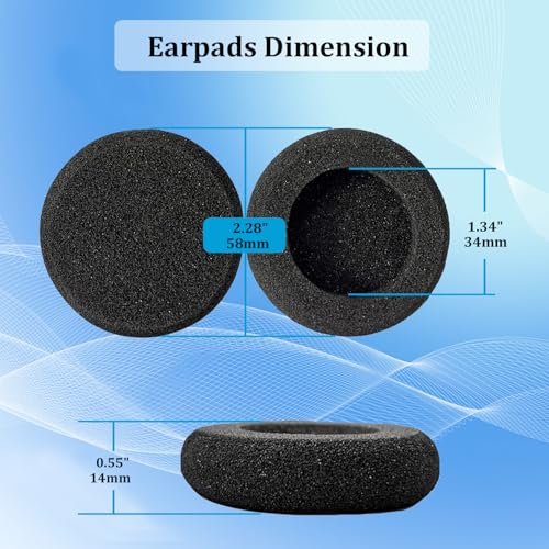 Ear Pads Replacement for B250-XTS Bluetooth Headset (4 Pack) | Foam Ear Cushions Compatible with VXI BlueParrott B250-XTS B250-XT B250 B150 Headsets