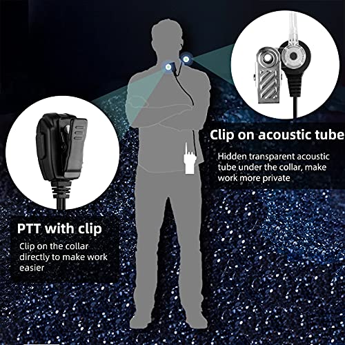 Retevis Walkie Talkie Earpiece, for RT22/RT68/RT21/H777/RT19/RT15 | Acoustic Tube, Coil, Compatible with Pxton, Baofeng, Kenwood 2 Way Radio, Security Walkie Talkie Headset(4 Pack)
