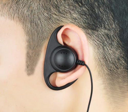 D Shape Earpiece Headset with Big PTT for 2 Pin Walkie Talkie Radio Compatible with Baofeng Kenwood Arcshell V-5R BF-F8HP BF-888S AR-5 - color: Kenwood