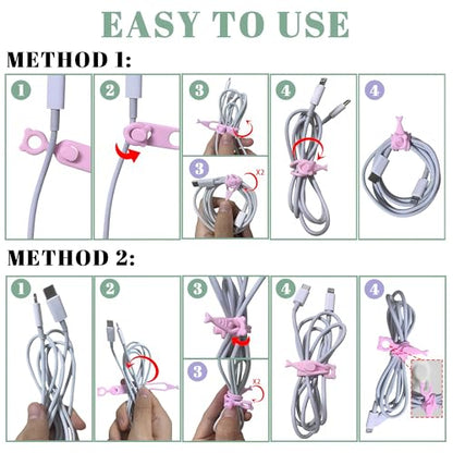 Cord Organizer,36PCS Silicone Cable Ties,Reusable Weatherproof Travel Cable Organizer,High Elasticity Wraps for Bundling Earphone,Phone Charger,Computer Cords,Wire Straps in Home,Office,Kitchen,School - style: Style 1