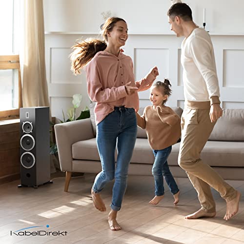 KabelDirekt – Optical Audio Splitter, 1-to-2 – Soundbar | Connects One Source to Two Devices: Soundbar, TV, Hi-Fi System, Amplifier - color: Black, size: 4in