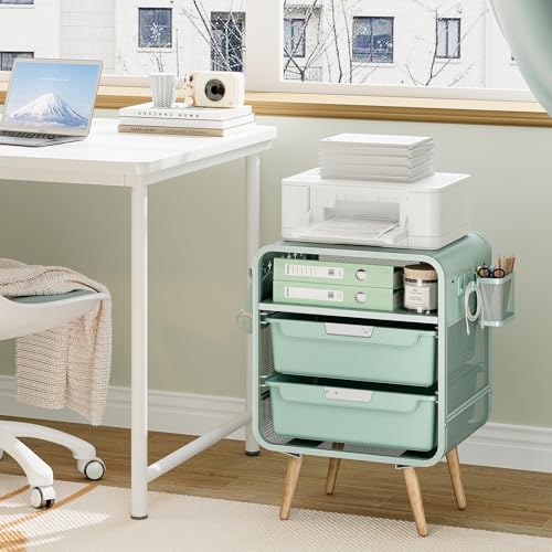 SYKIARIOL Kids Nightstand,Cute End Table with Storage Drawer,Nightstand for Girls Bedroom Furniture - color: Green