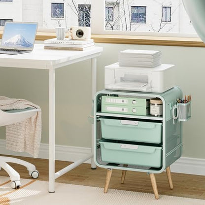 SYKIARIOL Kids Nightstand,Cute End Table with Storage Drawer,Nightstand for Girls Bedroom Furniture - color: Green