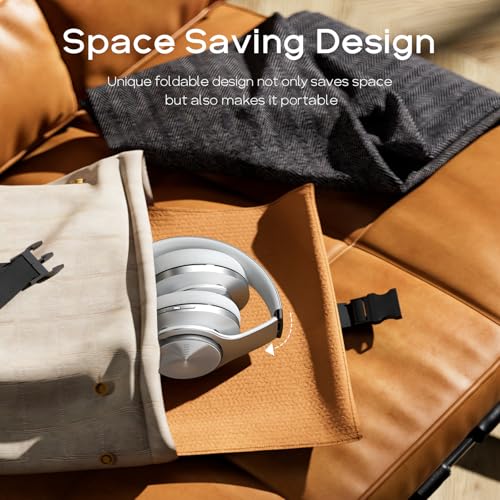 DOQAUS Bluetooth Headphones Over Ear, 90H Playtime, 3EQ Mode, with ENC Mic | Hifi Stereo Sound, Lightweight, Headphones Wireless with Soft Memory Foam Earpads, Deep Bass for Home Office Cellphone PC - color: Sliver
