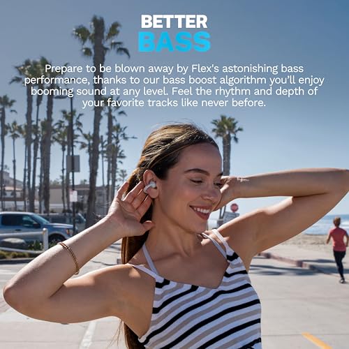 JLab, Flex, Open Ear Earbuds, Clip On Wireless Bluetooth Earbuds, Open Ear Headphones, Cloud White - color: Cloud White