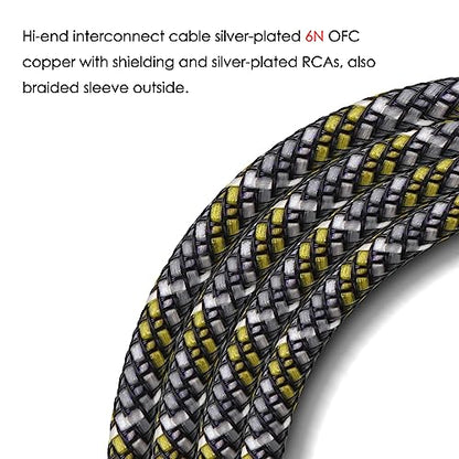 Audiocrast RCA Cable 9.8FT/3M Dual RCA Male to Male Signal Cable Audio Cable for Amplifier,CD,DVD Play,Subwoofer (A52) - size: 9.8 ft, style: A52