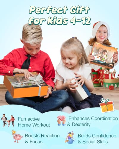 Kids Video Game Console - AR Motion & Active Play System for TV | Plug & Play Offline AI Motion Tracking+ Gamepad. Preloaded Games. Gift for Boys & Girls Ages 4–12. Fun for Family & Playdates