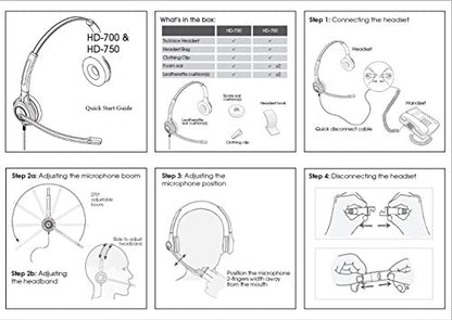 TruVoice HD-750 Premium Corded Double Ear NC Mic Headset with USB and U10P Cable Compatible with Mitel, Polycom VVX, Nortel, Avaya, Shortel, Aastra, Analog Desk Phones and PC (Softphone)