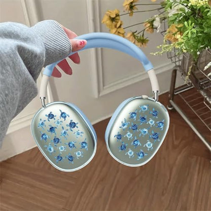 Cute Blue Sea Turtle Clear Case for Airpods Max Headphones Cartoon Soft TPU Ear Cups Cover Anti-Scratch Silicone Ear Pad Protective Case Ocean Headband Cover for Apple Airpods Max - color: Sea turtle 01