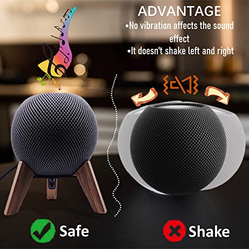 Real Wood Stand for Homepod mini(2020 Released), Wooden Holder Tripod with Metal Frame,Safe Stable Mount with Anti-Slip Silicone pad Protects Home pod mini Speaker Well (Color:Walnut) | Wooden Holder Tripod with Metal Frame,Safe Stable Mount with Anti-Sli