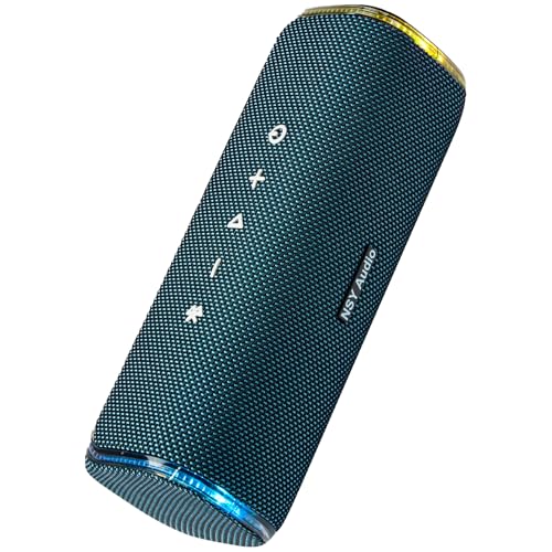 Bluetooth Shower Speaker, IPX7 Waterproof Pool Speaker | Interactive Tap-to-Play Drum Beats, 25H Playtime, LED Lights, Built-in Mic for Hands-Free Calls in Bathroom, Blue - color: Blue