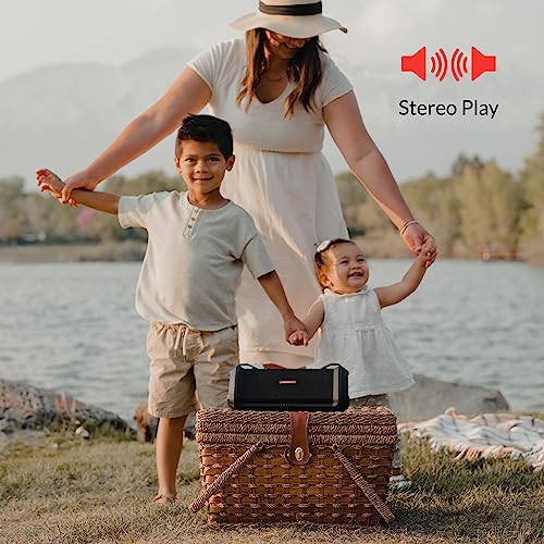 AIWA Exos-3 Waterproof Bluetooth Speaker, 60W Peak Power, 20-Hour Playtime, Stereo Sound, USB-C Charging, IPX7 Waterproof, Wireless Pairing, Perfect for Outdoor Adventures