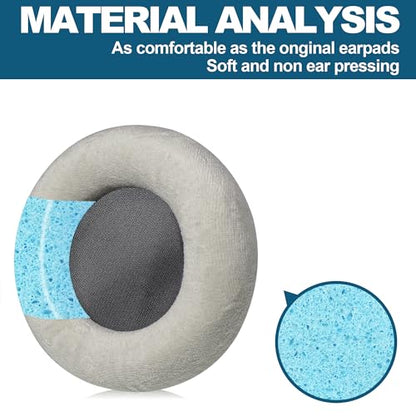 Headphones Replacement Ear Pads for AKG K701, K702, Q701, Q702, K601, K612, K712, Soft Velvet with high-Density Memory Foam - Grey
