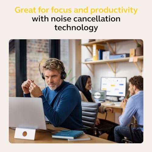 Jabra Evolve2 50 Wired Stereo Headset - with AirComfort Technology, Noise-Cancelling Mics & Active Noise Cancellation - MS Teams Certified, Works with All Other Platforms - Black - color: Black, style: Teams Certified