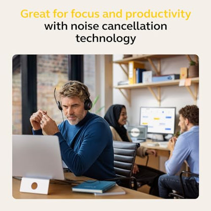 Jabra Evolve2 50 Wired Stereo Headset - with AirComfort Technology, Noise-Cancelling Mics & Active Noise Cancellation - MS Teams Certified, Works with All Other Platforms - Black - color: Black, style: Teams Certified
